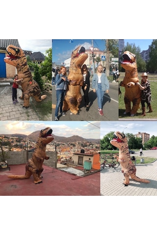 T-rex Şişme Uit Dinosaur Nosaurus Dinozor Kostüm Çocuk Çocuklar