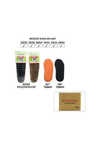 Footbed Ayakkabı Keçesi Klimalı Konforlu Ortapedik Tekstil İç Astar Poliüretan Köpük Taban - 60'li Paket Diğer