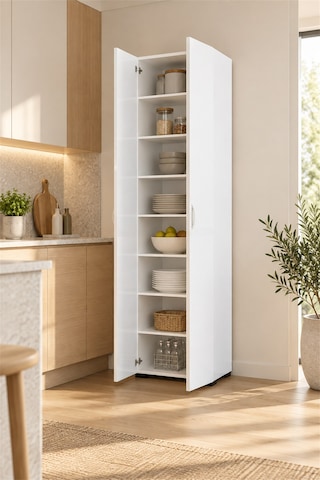 Mondo 8 Raflı Çok Amaçlı Dolap - Kiler Dolabı 173 X 48 X 32 Cm - Beyaz