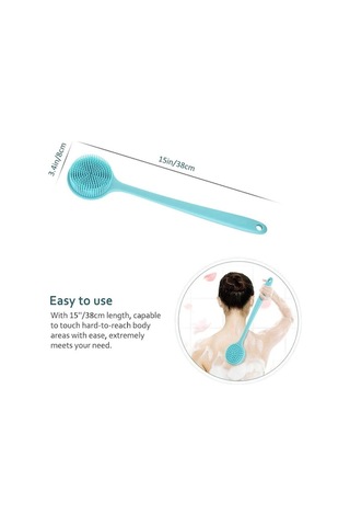 Didadodo Lebıhmurah Bf1397 Silikon Banyo Vücut Fırçası, Uzun Sap, Mavi Yumuşak Kıllı Duş İçin Mavi