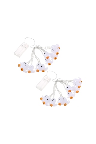 Hfambition Halloween Dekorasyon Işık Zinciri: Beyaz Hayalet Figürlü 1.5m 10 Led'li 2'li Paket - Ev, Pencere, Duvar İçin Tatil Stili Işıklandırma