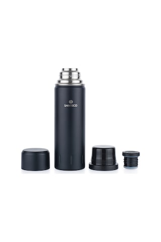 Santeco Kolima 2 Kapaklı Termos 1 L-siyah Siyah