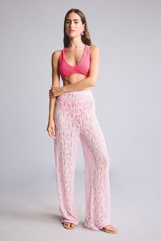 Defacto Regular Fıt Elastik Bel Tül Pembe Plaj Pantolonu H3066ax26sppn648 Pembe-pn648