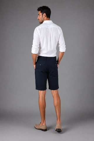 Bisse Indigo Pamuk Keten Lastikli Doğal Bermuda Şort Sh25y25001 D66 İndigo