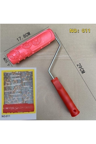 Novahub Ahşap Tahıl Boya Rulosu - Dıy Sanat Boyama Aracı - 5 Adet - Kırmızı - Duvar, Mobilya Dekorasyonu