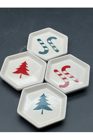 Meggdecor 4'lü Yeni Yıl Temalı Sosluk Lokumluk Kase