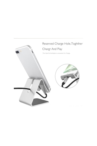 Ximistore9 Alüminyum Masaüstü Telefon/tablet Tutucu: Üçgen Tasarım, Kaymazsız Taban, Şarj Odası, Hafif Ve Taşınabilir - Siyah Diğer