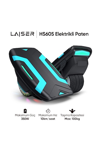 Laiser Hs605 Elektrikli Paten 350w Led Işıklı Siyah
