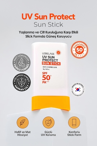 Lebelage Stick Formda Güneş Koruyucu Lebelage UV Sun Protect Sun Stick SPF 50+ PA ++++