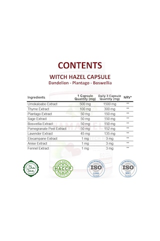 Gökçek Şifa 1000 MG Hamamelis (Witch Hazel Capsule) 60 Kapsül