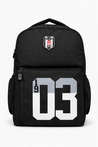Beşiktaş Lisanslı 3 Bölmeli Sırt Çantası - Laptop Gözlü Su İtici Kumaşlı 1903 Baskılı Okul Çantası Siyah