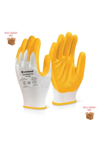 Vıomax Vıo2501 Nitril Kaplı No 10 Örme Eldiven 432 Çift