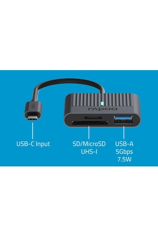 Rapoo UCR-3001 3-In-1 USB-C Kart Okuyucu