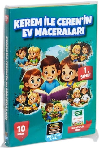 1. Sınıf Okuma Seti Kerem İle Ceren Ev Maceraları 10 Kitap + S...
