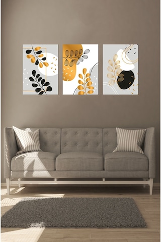 Notpa 3' Lü Tablo Set Altın Çiçekler 21 X 30 8692016028172