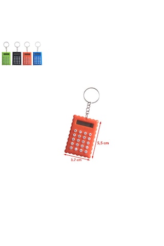 Bisküvi Şekilli Mini 8 Haneli Hesap Makinesi Anahtarlık 1 Adet Ebat: 5,5 Cm X 3,7 Cm Turuncu
