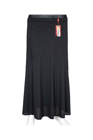 Hesna Kadın Rana Büyük Beden Çapraz Model Lastikli Astarlı Siyah Etek Siyah