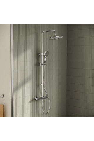 VitrA Aquaheat Bliss 240 A47205 2f Termostatik Duş Sistemi, Krom Krom