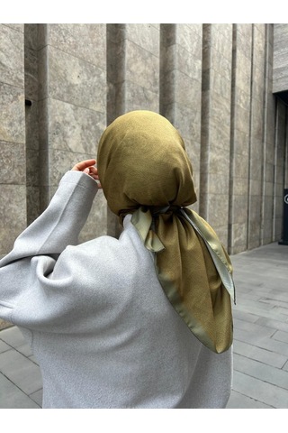 Qalortex Scarf Pamuklu Soft İnci Desen Eşarp-yağ Yeşili