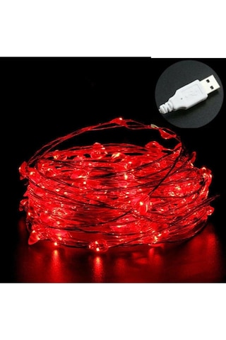 Hidz Peri Led Işık 5 Metre Usb Girişli Kırmızı