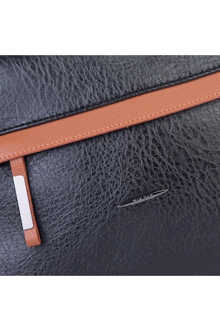 Nas Bag Çok Gözlü Yumuşak Ve Hafif Yapılı Çift Askılı Omuz Ve Çapraz Çanta 30x24 Cm Siyah Taba Victoria