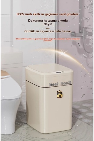 Didadodo Pratik Sensörlü Tam Otomatik Çöp Kovası 20l-krem Beyaz 11 Cream White