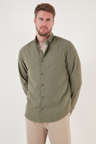 Buratti Pamuklu Regular Fit Düğmeli Yaka Kışlık Erkek Gömlek Cf24W127079 Haki