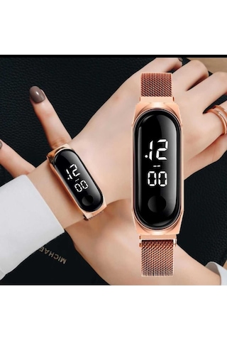 Dokunmatik Ekran Led Su Geçirmez Unisex Kol Saati Rose - 602983872 Çok Renkli