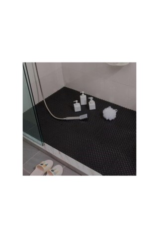 Pvc Kare Paspas 90 X 50 Cm Siyah Banyo Kaymaz Yer Zemin Matı Çok Renkli