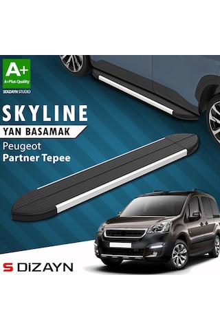 S-dizayn Peugeot Partner 2 Tepee Skyline Aluminyum Yan Basamak 193 Cm 2008-2018 A+ Kalite