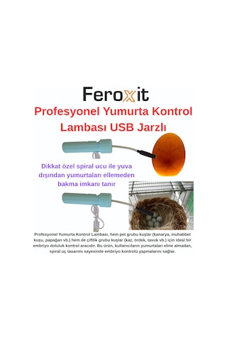 Yumurta Kontrol Cihazı Embriyo Kontrol Lambası Kanarya, Muhabbet, Tavuk, Kaz İçin Usb Şarjlı