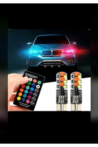 Kumandalı Çakarlı T10 Park Ampulü 2 Li 18 Led İq