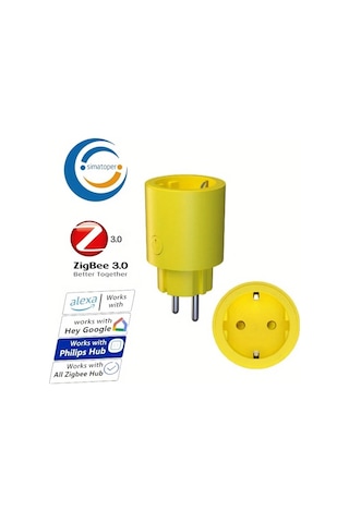 Xuweiwei Simatoper Zigbee3 0 Akıllı Fiş Sarı 1 Paket 16a Alexa Home Assistant Smartthings Uyumlu