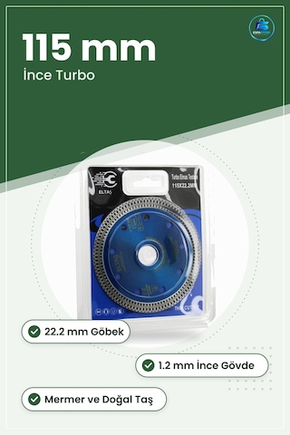 Elmas Daire Testere Bıçağı Kesici Disk 115x22.2 Mm İnce Turbo 1.2