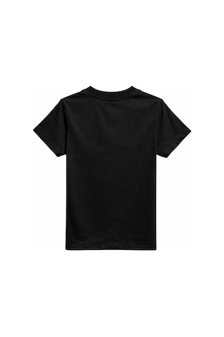 Mixray 2078 Kadın Pamuk Ayıcık Nakışlı Bisiklet Yaka T-shirt Siyah