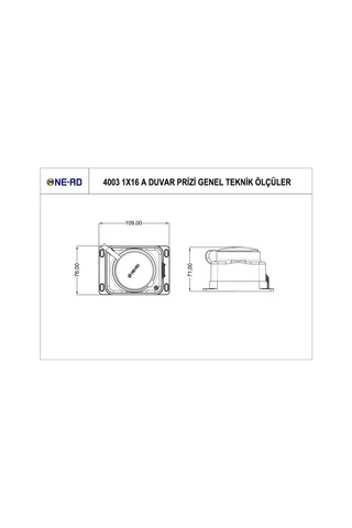 Ne-Ad 1x16A Kauçuk Duvar Prizi Tekli 4003
