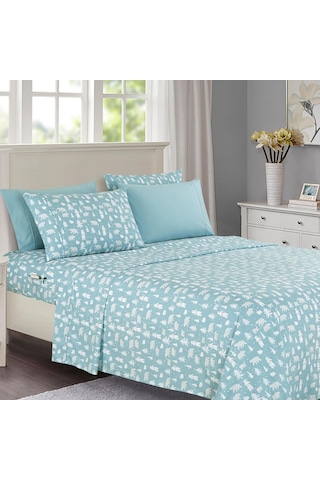 Lüks Yumuşak Yatak Çarşafları Tatil Deseni 1500 Premium Otel Kalitesinde Mikrofiber - Yumuşaklık Kırışıklık Ve Solmaya Dayanıklı 6 Parça Yatak Takımı, Kral, Mavi Kutup Ayısı Çok Renkli