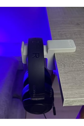 Premium Beyaz Masa Kenarı Kulaklık Standı Polardock Edition Kaydırmaz Keçeli, Ergonomik Ve Güçlendirilmiş