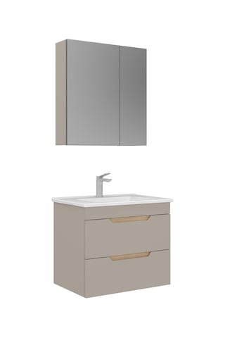 Orka Lena 65 Cm Çöl Beji Çekmeceli Banyo Dolabı Takımı Çöl Beji