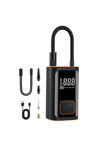Reedark St-09 Kablosuz Elektrikli Hava Pompası, 4 Modlu Araba, Motosiklet, Bisiklet, Top , 150psı Maksimum Basınç, 2x2000mah Li-poly Batarya, Otomatik Durdurma, Usb Ters Şarj, Gece Aydınlatması Turuncu