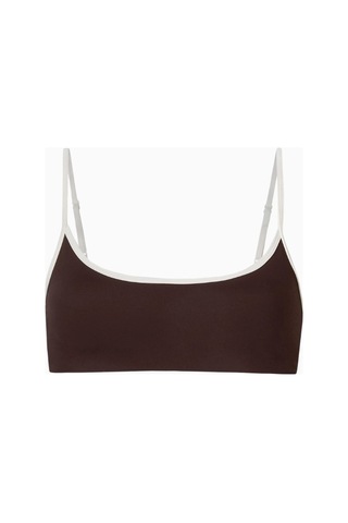 Because Of Alice Base Contrast Trim Cami Bra Tamamlayıcı Spor Sütyeni Kahverengi