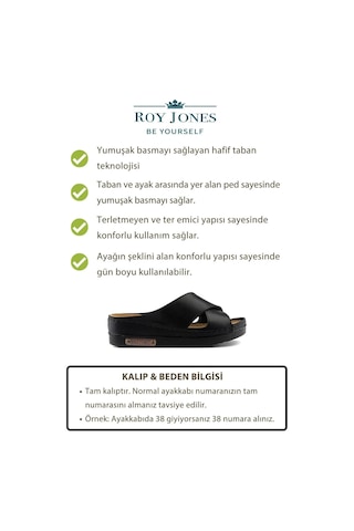 Roy Jones 3029 Ortopedik Comfort Günlük Topuklu Kadın Terlik 167800000334 01 Siyah Siyah