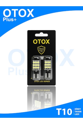 T10 Led Ampul Canbus 6000k Beyaz Dikey Tavan Led W5w 12v Çiftli Set