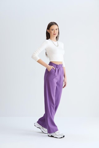 Sortie Collection Rahat Kesim Klasik Model Kumaş Pantolon Mor-mor Mor