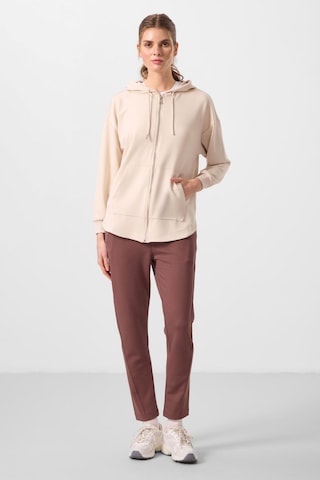Tommylıfe Bej Yumuşak Dokulu Kapüşonlu Oversize Kadın Tunik Sweatshirt - 97302