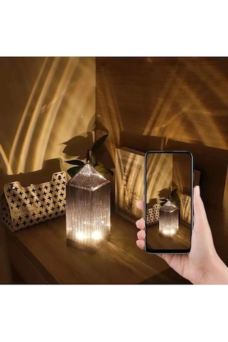 Lw-19 Kristal Elmas 16 Renkli Masa Lambası Kumandalı Romantik Akrilik Led Gece Lambası