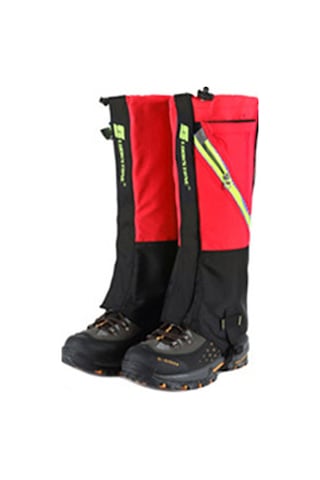 Geeksen Yetişkinler İçin Kırmızı Çift Katlı Su Geçirmez Kayak Bot Koruması, Nylon Outdoor Yürüyüş Bilek Ve Diz Koruyucu Kırmızı