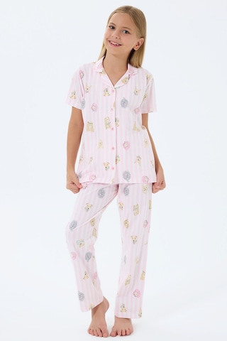 Rolypoly Kız Çocuk Pembe Gömlek Pijama Takım 5274-49705 Pembe