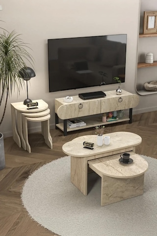 Northcity Setro 6'lı Mobilya Seti Ekru