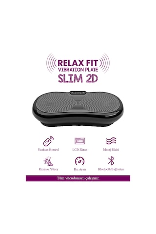 Relax Fit Titreşimli Egzersiz Fitness Aleti Slim 2d Vibration Plate Siyah